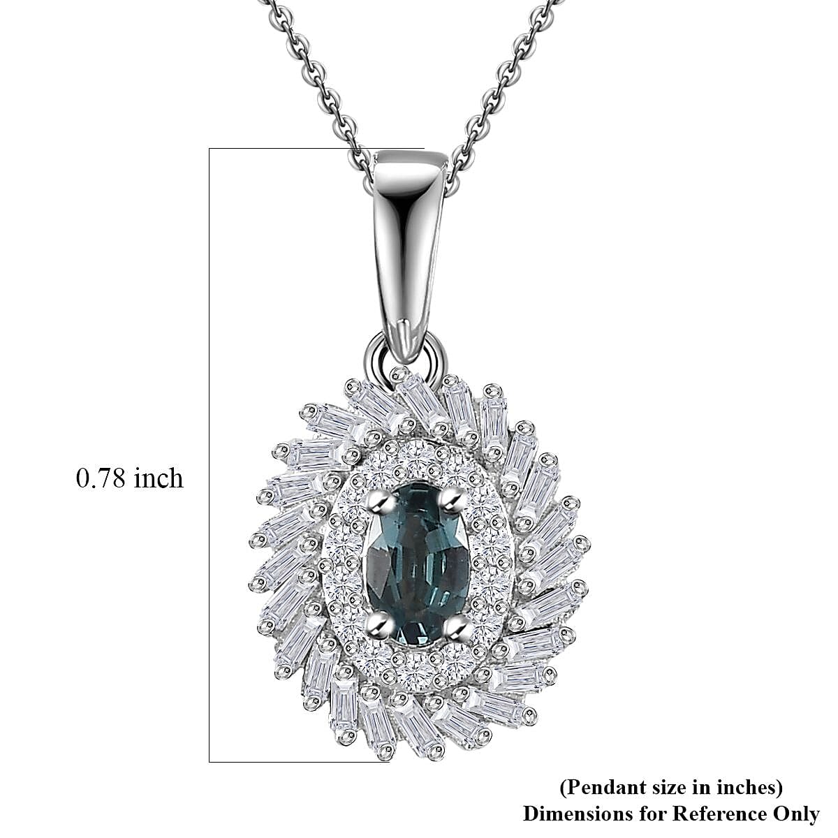 Premium Pirineu Lagoon Tourmaline and Diamond Floral Pendant Necklace 20 Inches in Rhodium Over Sterling Silver 0.55 ctw