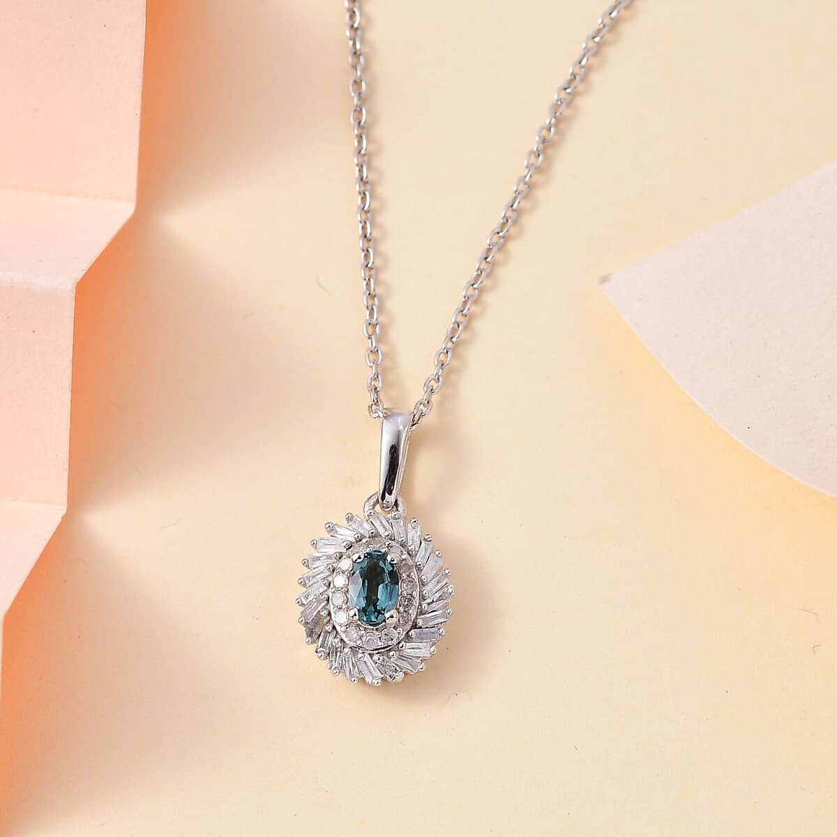 Buy Premium Pirineu Lagoon Tourmaline and Diamond Sunrays Pendant ...