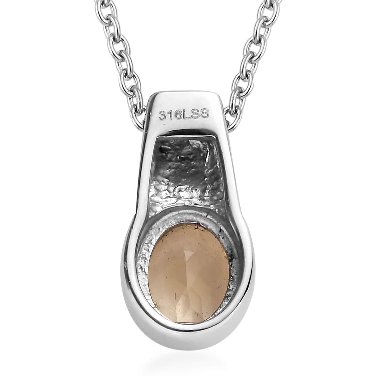 Brazilian Citrine 1.65 ctw Solitaire Pendant Necklace in Stainless Steel 20 Inches image number 4