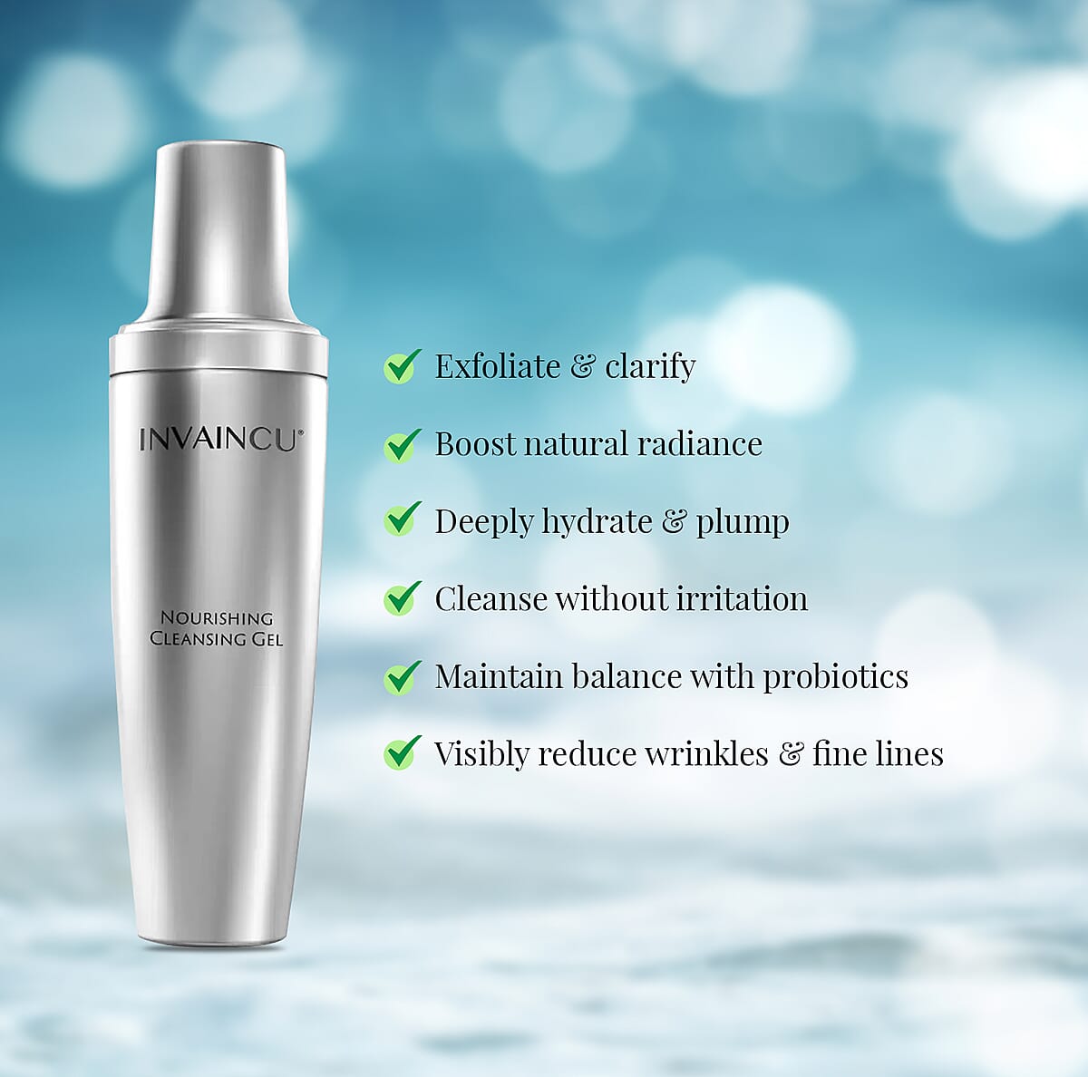 Invaincu Pure Glow Essentials Duo - Probiotic Nourishing Cleansing Gel 120ml and Purifying Toner 120ml image number 3