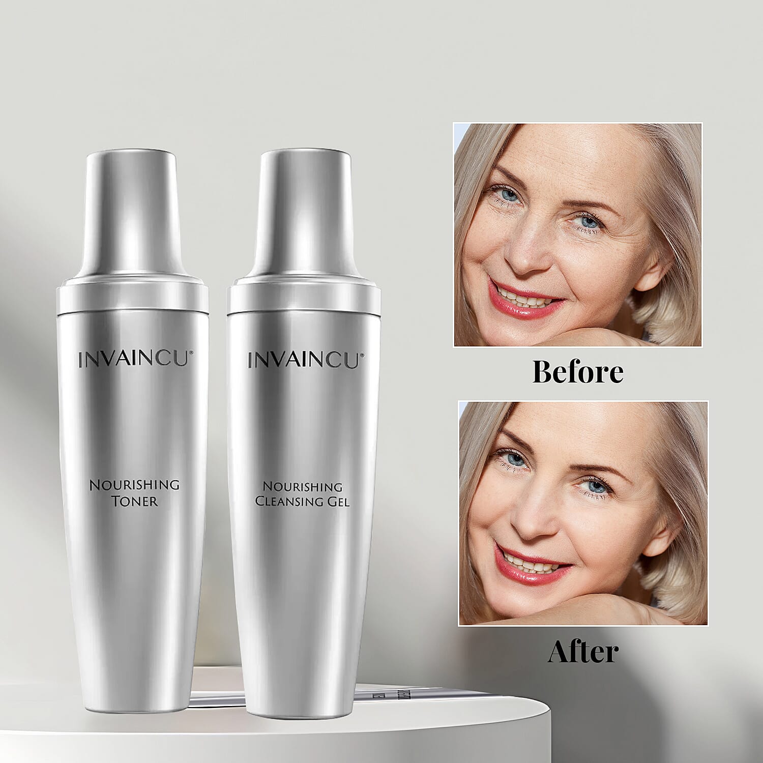 Invaincu Pure Glow Essentials Duo - Probiotic Nourishing Cleansing Gel 120ml and Purifying Toner 120ml