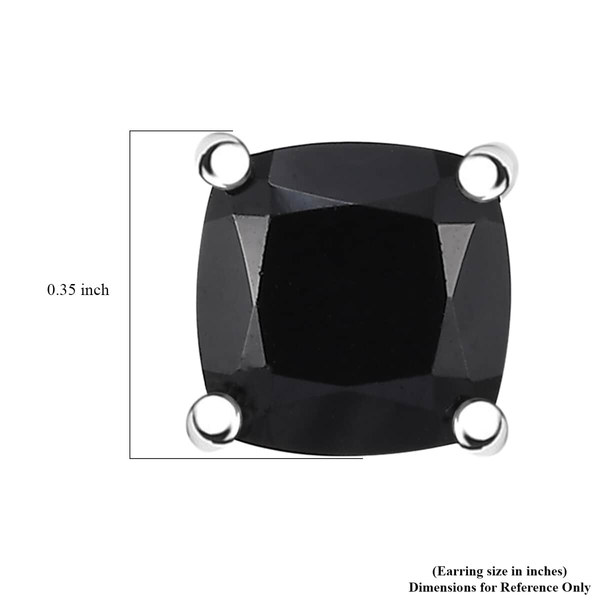 Set of 3 Thai Black Spinel 18.20 ctw Solitaire Stud Earrings in Rhodium Over Sterling Silver  image number 7