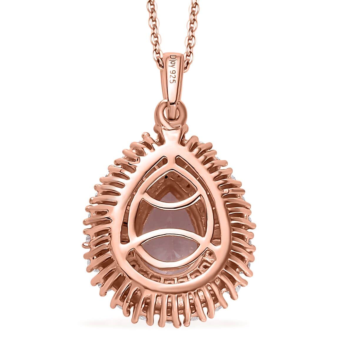 Premium Pink Morganite and Moissanite Pendant Necklace 20 Inches in 18K Vermeil Rose Gold Over Sterling Silver 1.90 ctw image number 4