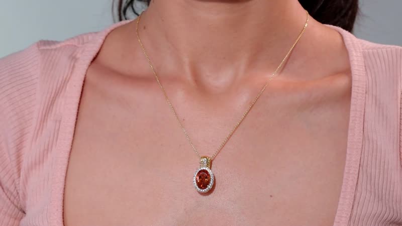 TLV Premium Santa Ana Madeira Citrine, Multi Gemstone Halo Pendant Necklace (20 Inches) in 14K Vermeil YG Over Sterling Silver 6.70 ctw