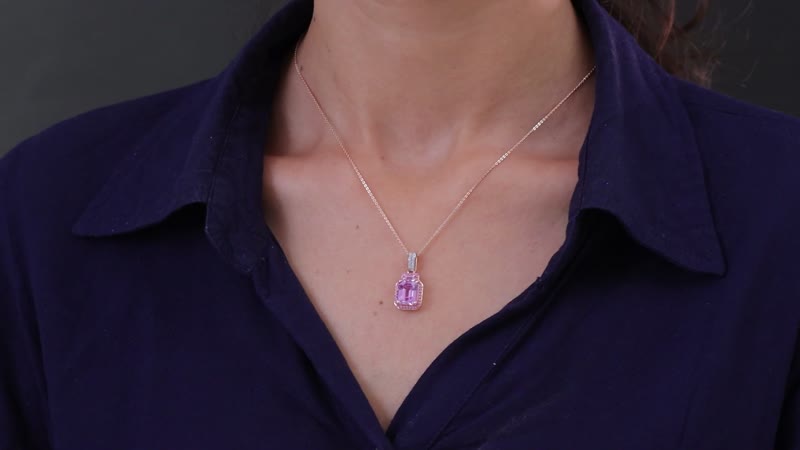 TLV Premium Kunzite, Multi Gemstone Pendant Necklace (20 Inches) in Vermeil RG Over Sterling Silver 4.60 ctw
