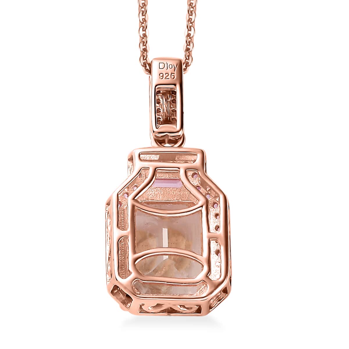 Premium Marropino Morganite and Multi Gemstone 3.75 ctw Pendant Necklace in Vermeil Rose Gold Over Sterling Silver 20 Inches image number 3