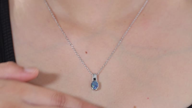 Boulder Opal Triplet 1.00 ctw Pendant Necklace 20 Inches in Stainless Steel