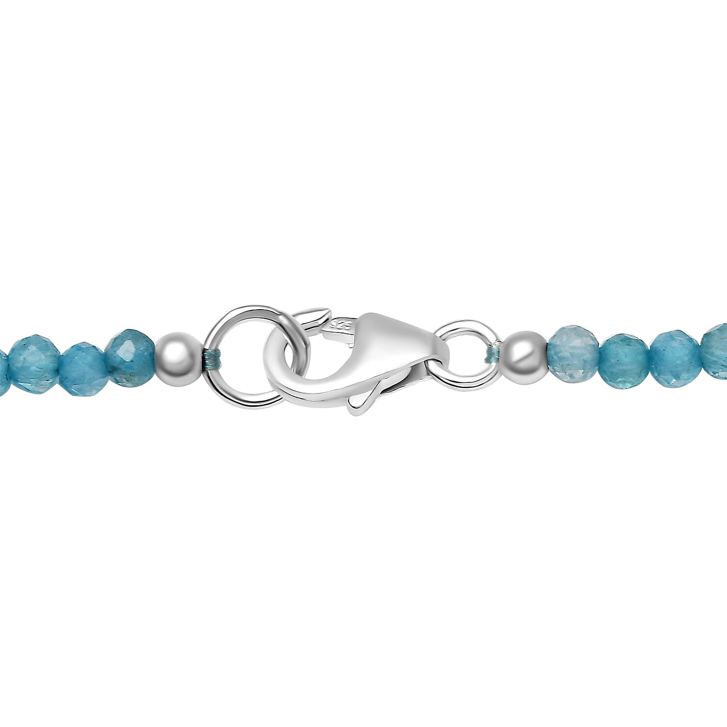 Malagasy Labradorite Pendant with Apatite Beaded Necklace 106.00 ctw in Rhodium Over Sterling Silver 20 Inches