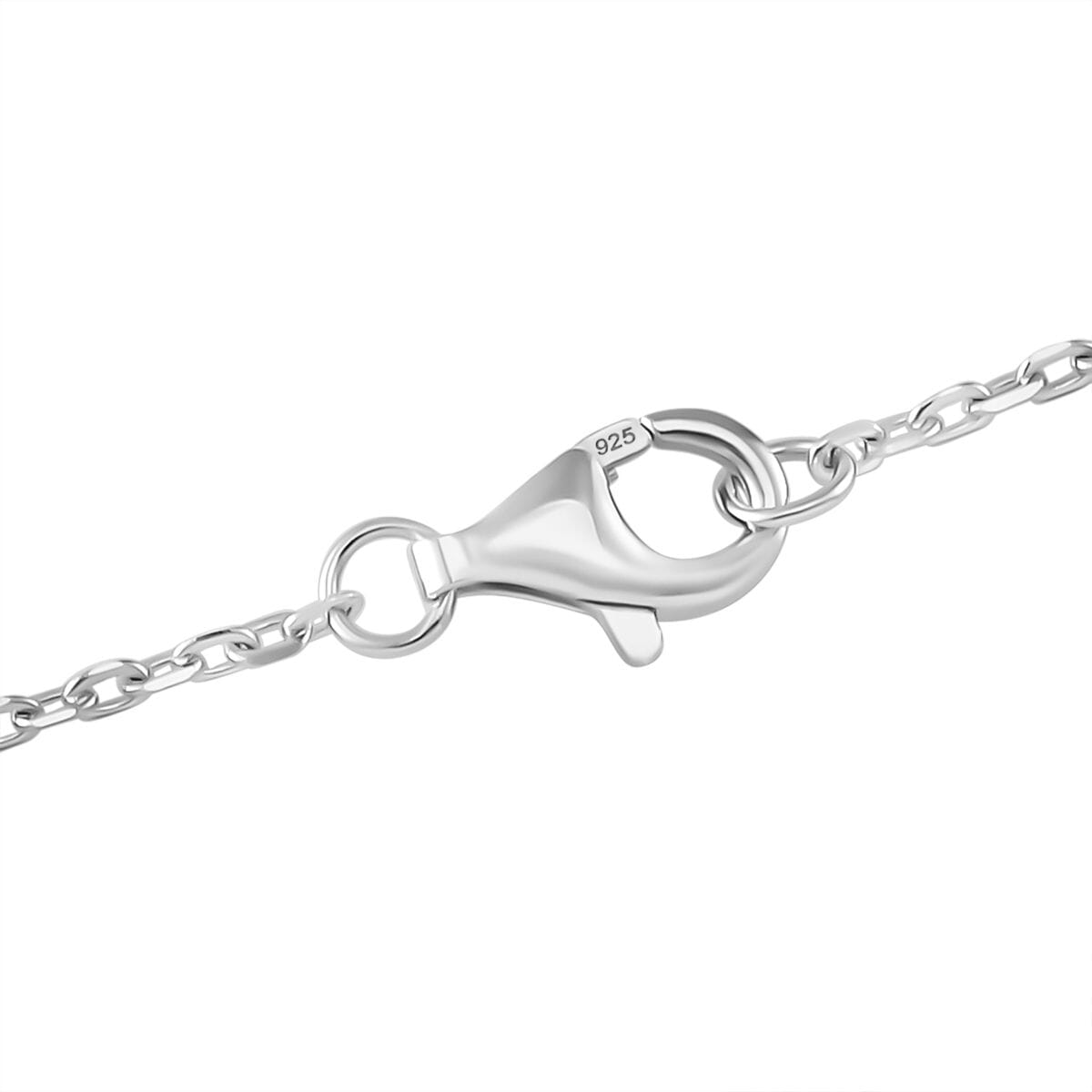 Simulated White and Green Diamond Pendant Necklace 20 Inches in Rodium Over Sterling Silver image number 5