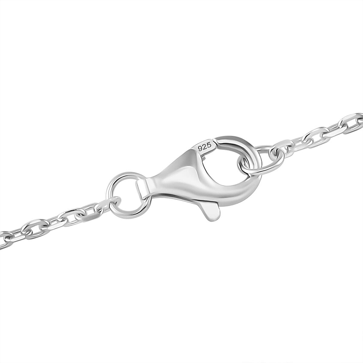 Simulated White and Blue Diamond Heart Pendant Necklace in Rhodium Over Sterling Silver 20 Inches image number 5