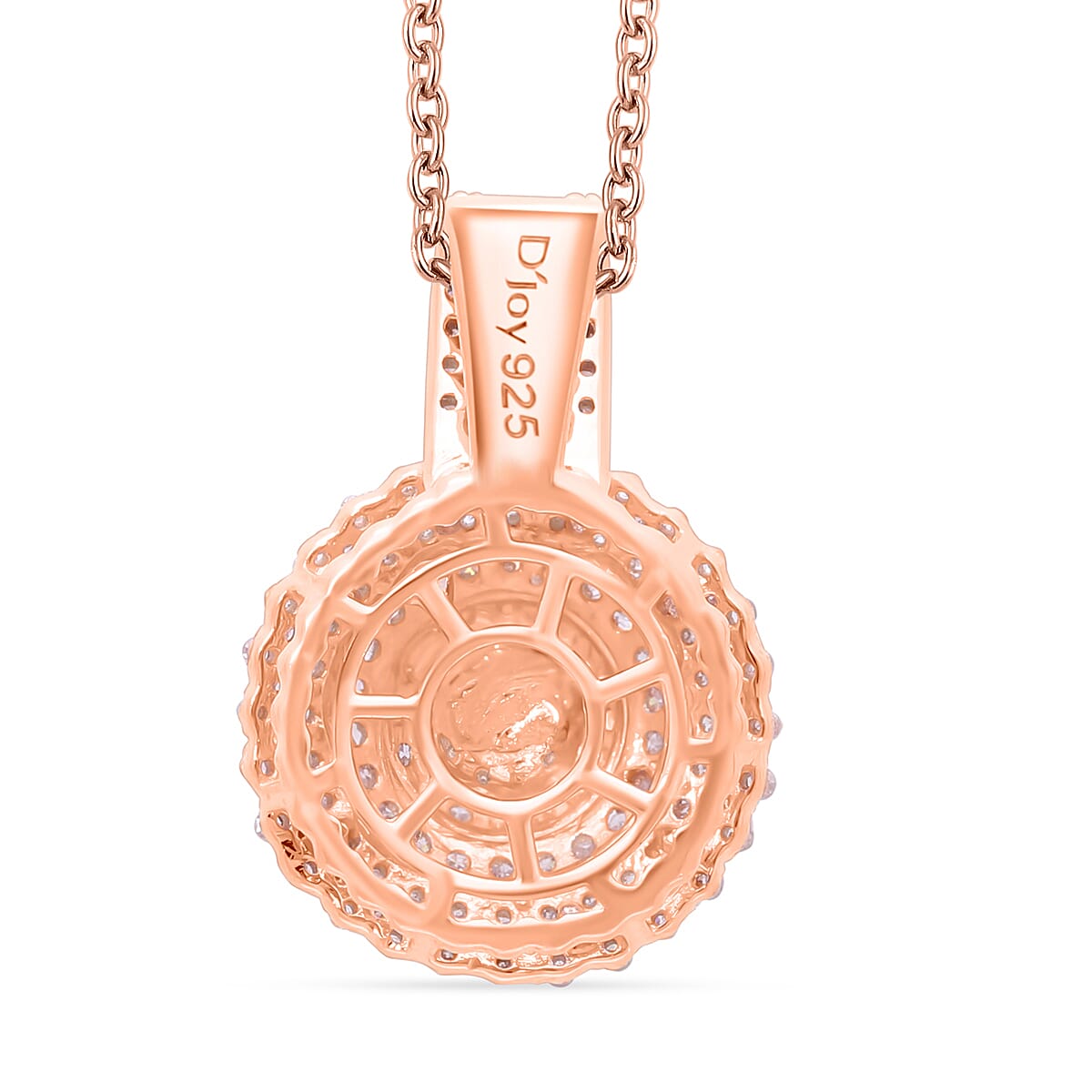 Natural Pink Diamond I3 1.00 ctw Floral Pendant Necklace in Vermeil Rose Gold Over Sterling Silver 18 Inches