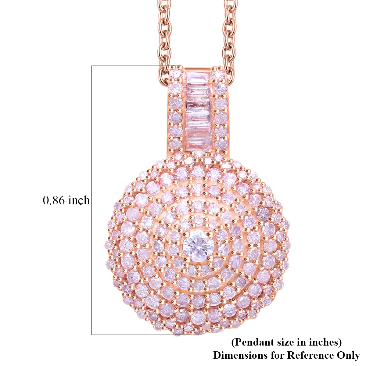 Natural Pink Diamond I3 1.00 ctw Floral Pendant Necklace in Vermeil Rose Gold Over Sterling Silver 18 Inches image number 5