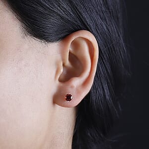 Set of 3 Sky Blue Topaz, Thai Black Spinel and Mozambique Garnet 3.40 ctw Solitaire Stud Earrings in Sterling Silver