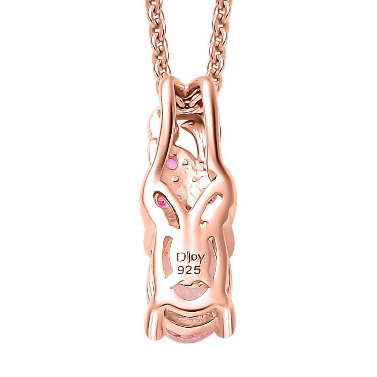 Premium Marropino Morganite and Madagascar Pink Sapphire 0.65 ctw Bougainvillea Flower Pendant Necklace in 18K Vermeil Rose Gold Over Sterling Silver 20 Inches