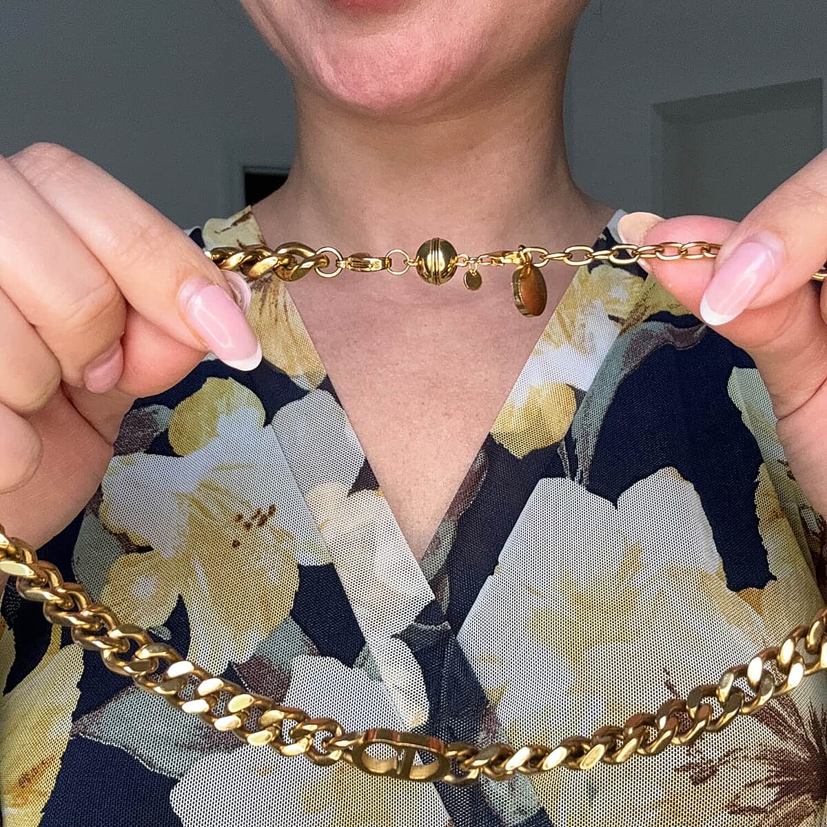 Set of 2 14K Yellow Gold Over Sterling Silver Magnetic Lock, Jewelry Lock with Lobster Clasp, Silver Jewelry Clasp, Round Magnetic Lock in Silver 2.50 Grams image number 5
