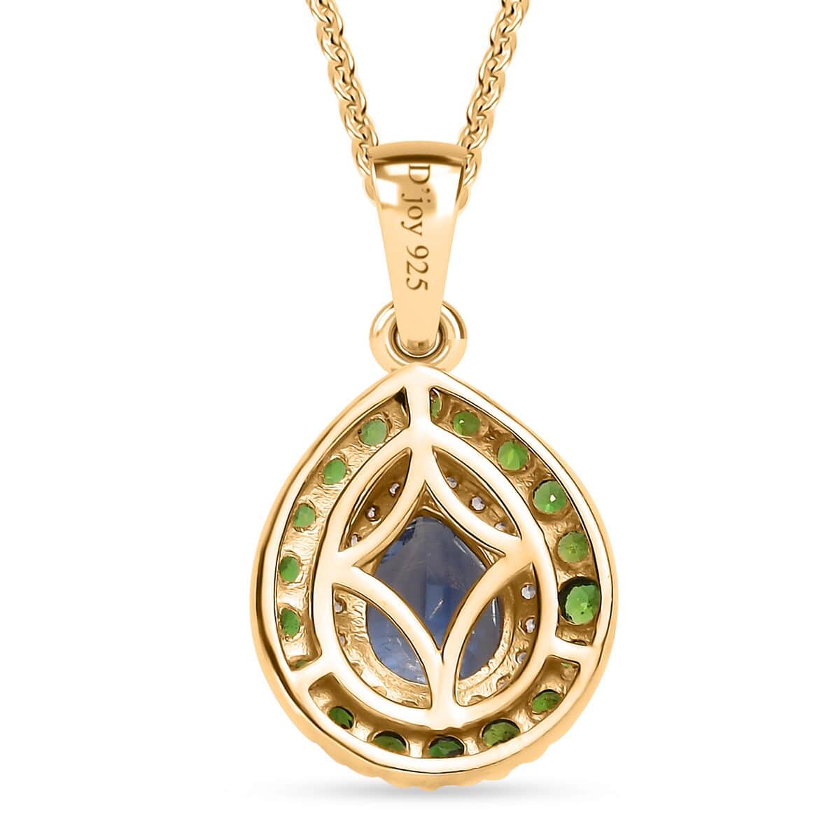 Kashmir Kyanite and Multi Gemstone 1.90 ctw Pendant Necklace in 18K Vermeil Yellow Gold Over Sterling Silver 20 Inches image number 4