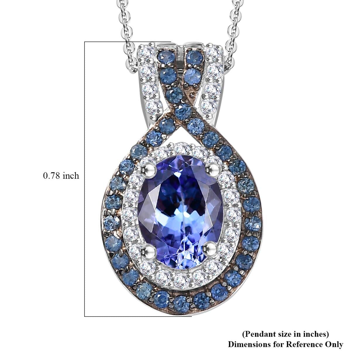 TLV Tanzanite, Multi Gemstone Pendant Necklace (20 Inches) in Rhodium Over Sterling Silver 1.90 ctw image number 5