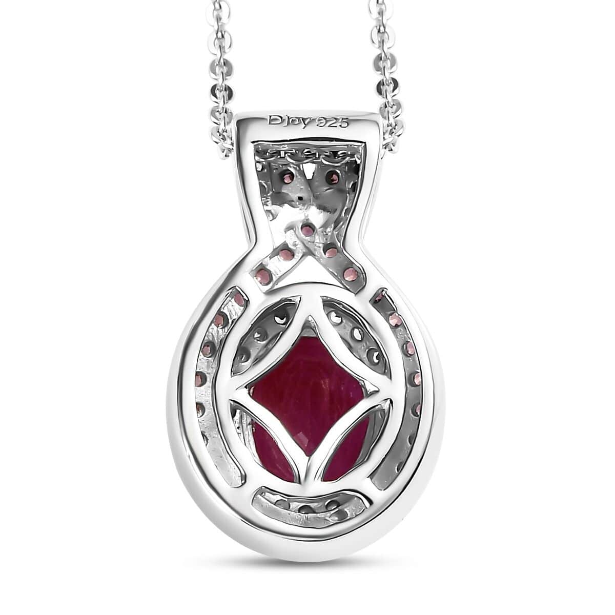 Mozambique Ruby and Multi Gemstone 2.35 ctw Pendant Necklace 20 Inches in Rhodium Over Sterling Silver image number 4