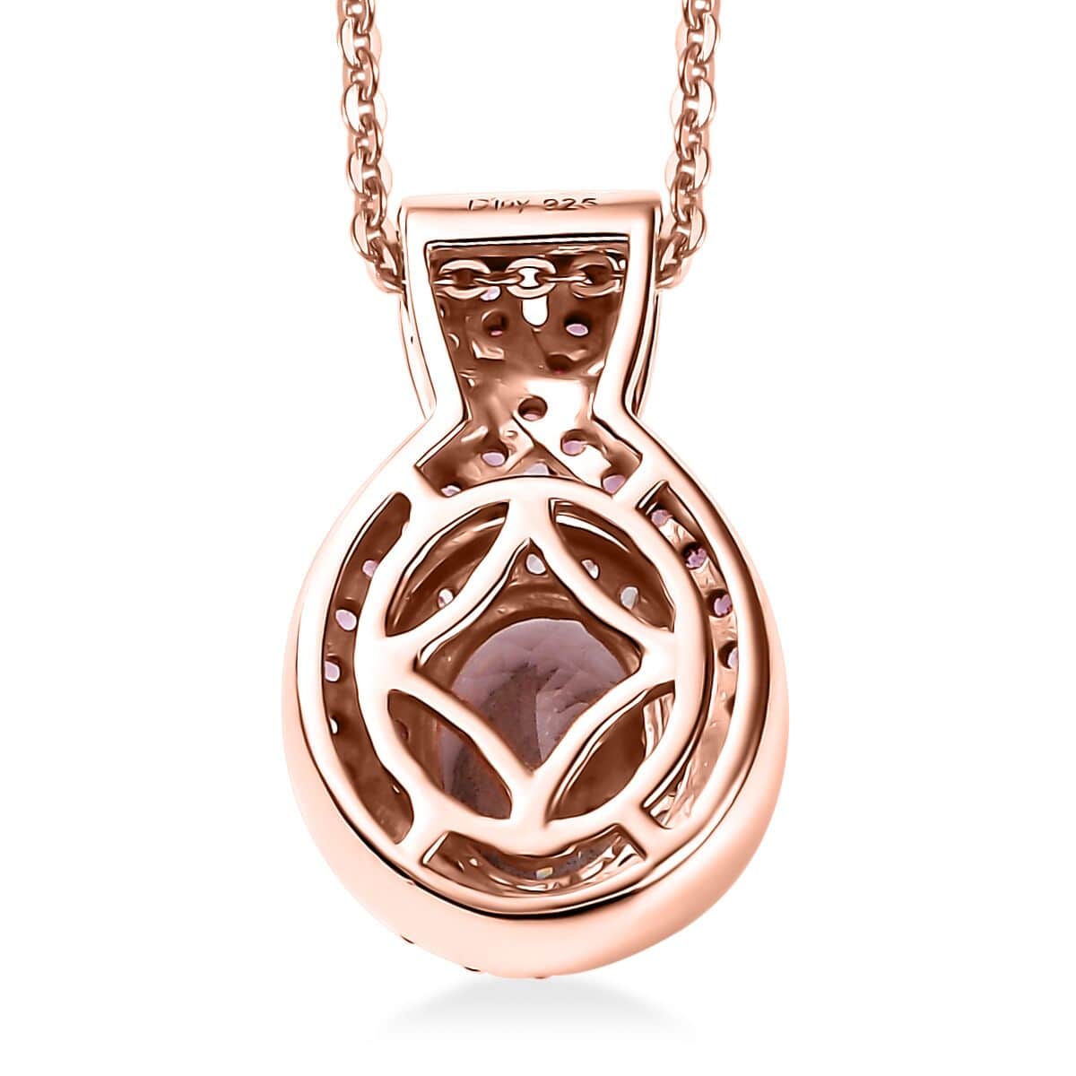 Marropino Morganite and Multi Gemstone 1.65 ctw Pendant Necklace 20 Inches in 18K Vermeil Rose Gold Over Sterling Silver image number 4