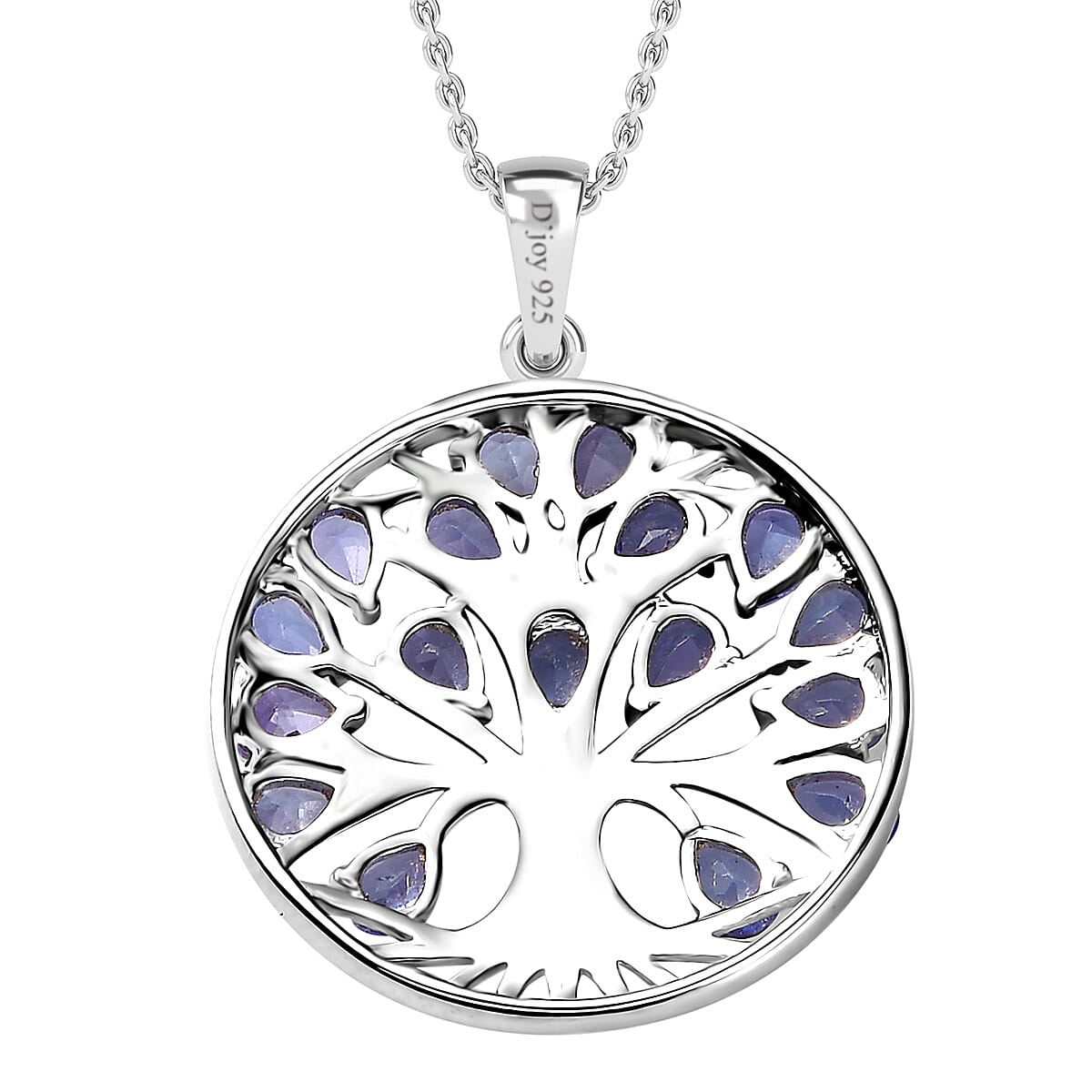 Tanzanite 2.60 ctw Tree of Life Pendant Necklace in Rhodium Over Sterling Silver 20 Inches