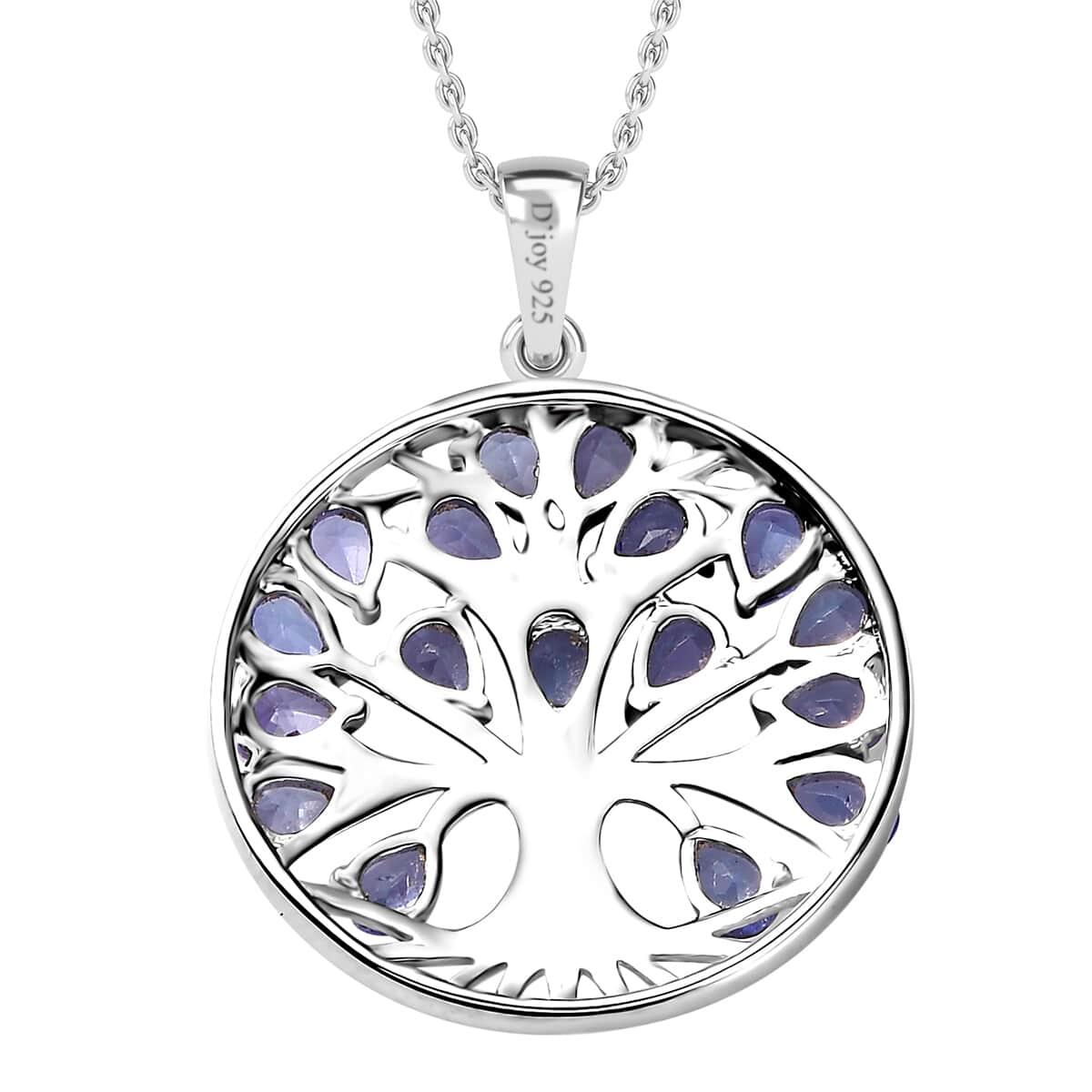 Tanzanite 2.60 ctw Tree of Life Pendant Necklace in Rhodium Over Sterling Silver 20 Inches image number 4