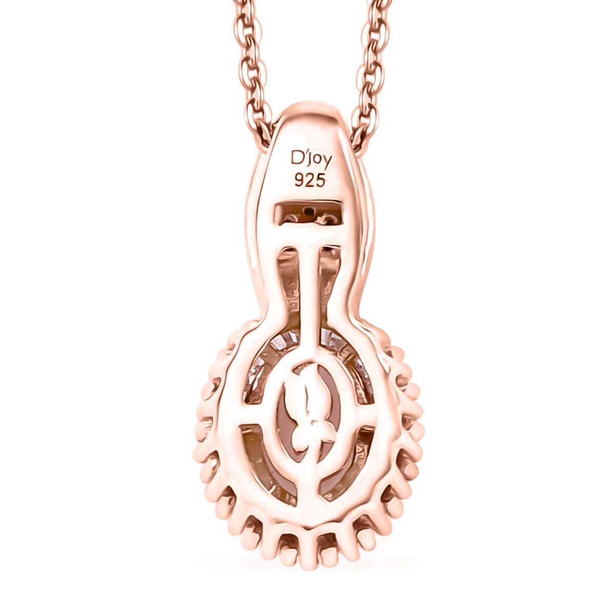 Premium Marropino Morganite, Natural Pink and White Diamond 1.00 ctw Rose of Elegance Pendant Necklace in 18K Vermeil Rose Gold Over Sterling Silver 20 Inches image number 4