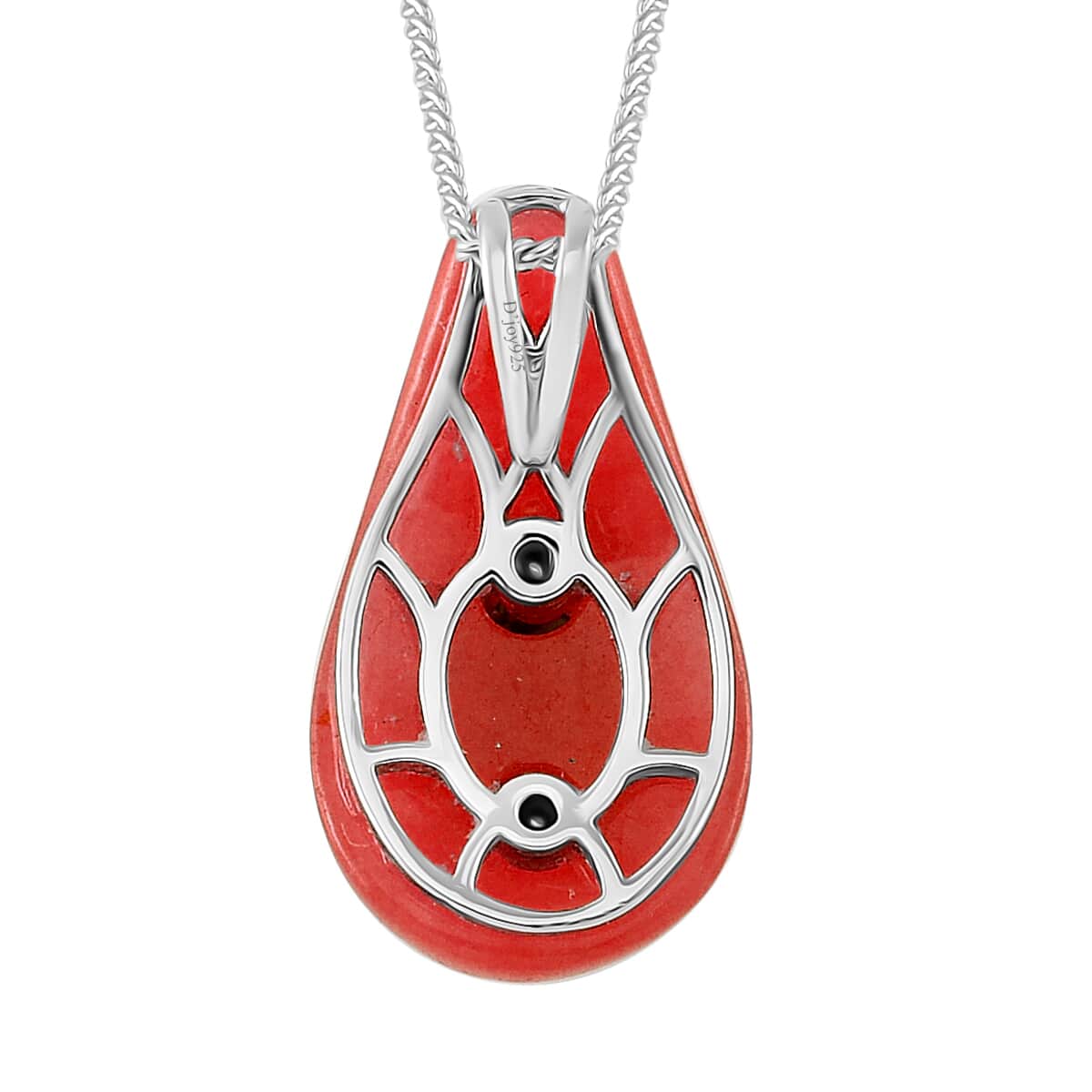 Niassa Ruby (FF), Red Jade (D) and White Zircon 7.50 ctw Pendant Necklace in Platinum Over and Rhodium Over Sterling Silver 18 Inches image number 3