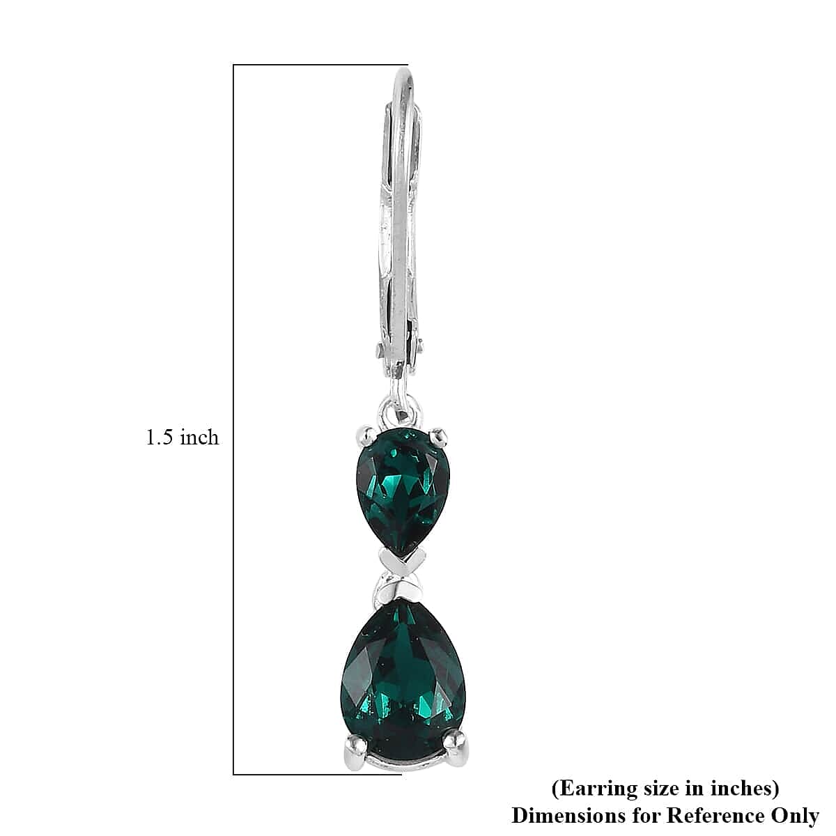 Gift Set - Emerald Color Austrian Crystal Snake Chain Bracelet with Interchangeable 12 pcs Charms (7.0-9.0In) and Lever Back Earrings in Sterling Silver and Silvertone