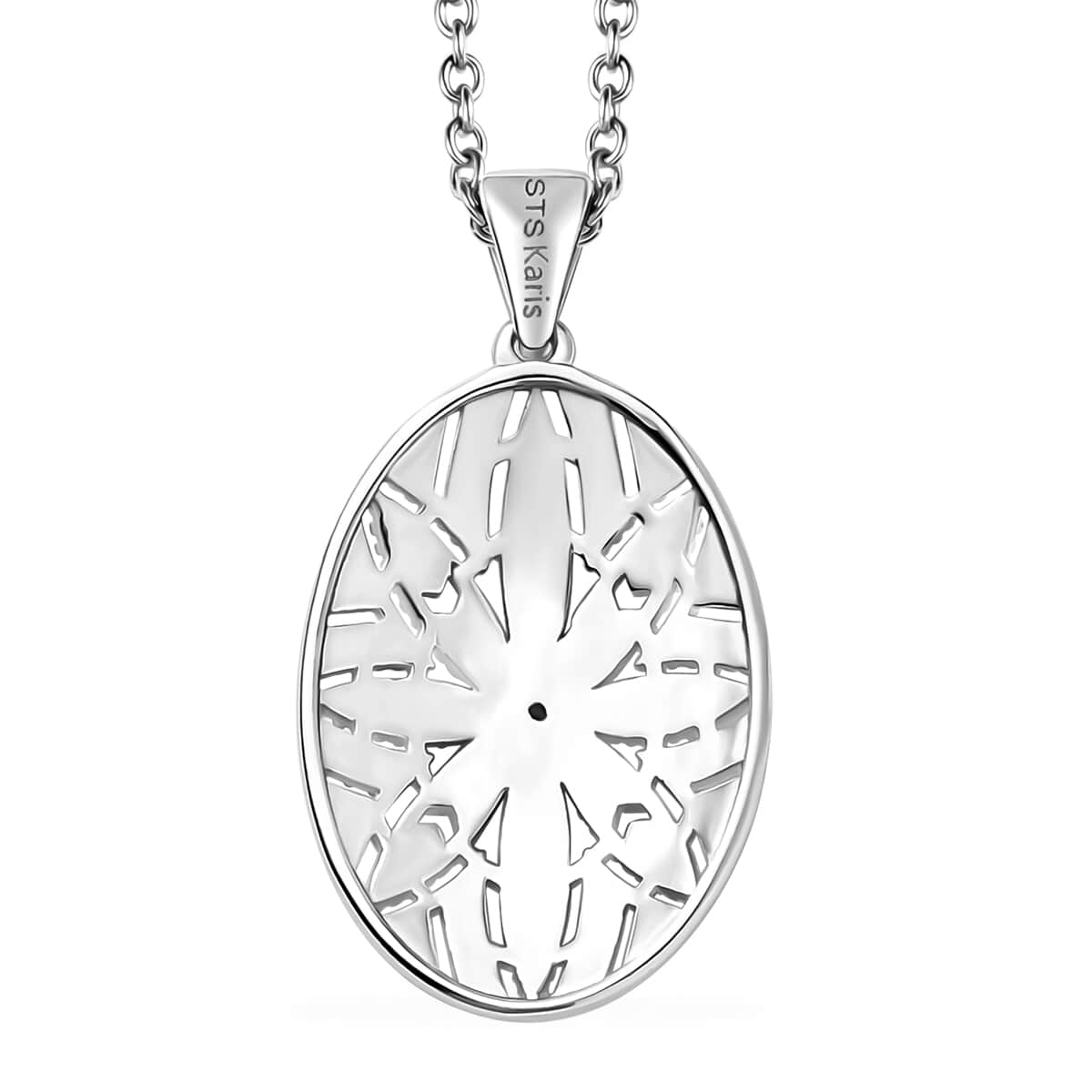 Karis Diamond Accent Pendant in Platinum Bond with Stainless Steel Necklace 20 Inches image number 4