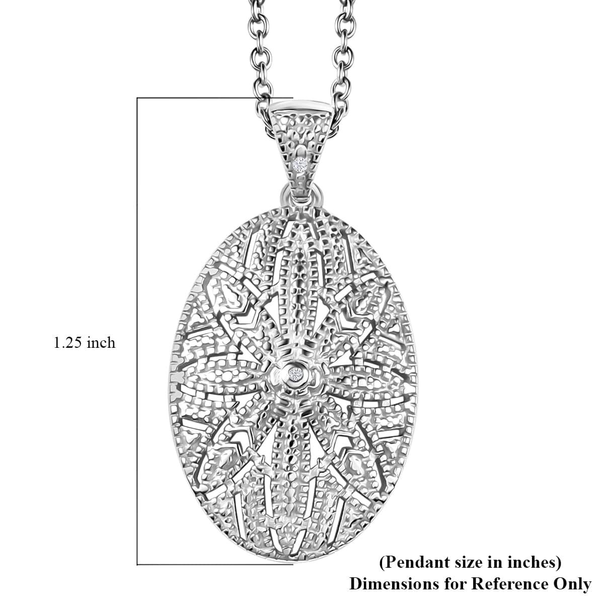 Karis Diamond Accent Pendant in Platinum Bond with Stainless Steel Necklace 20 Inches image number 6