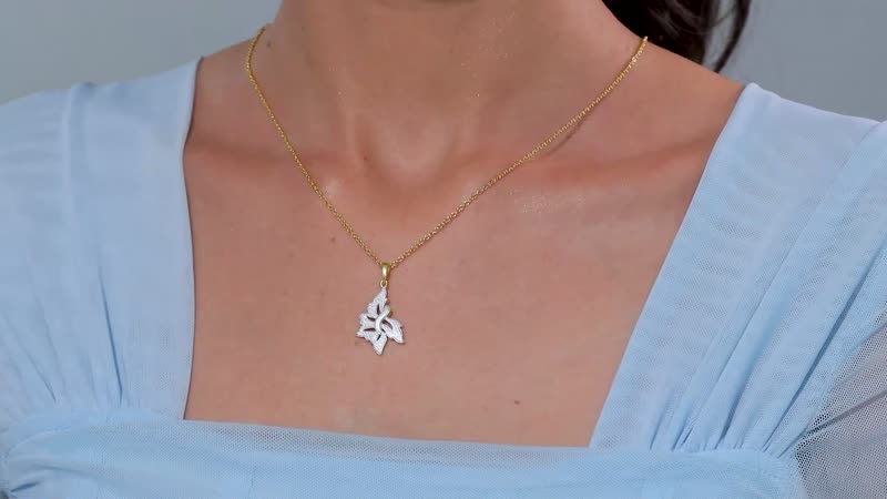 Karis Diamond Accent Pendant in Platinum Bond with Necklace 20 Inches
