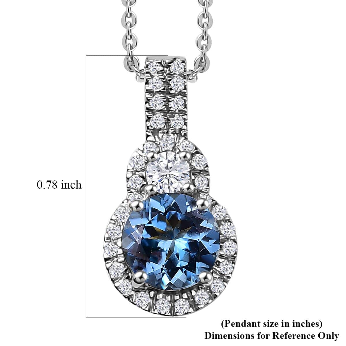 Certified & Appraised Rhapsody AAAA Santa Maria Aquamarine and E-F VS Diamond Pendant Necklace in 950 Platinum 18 Inches 1.16 ctw image number 6