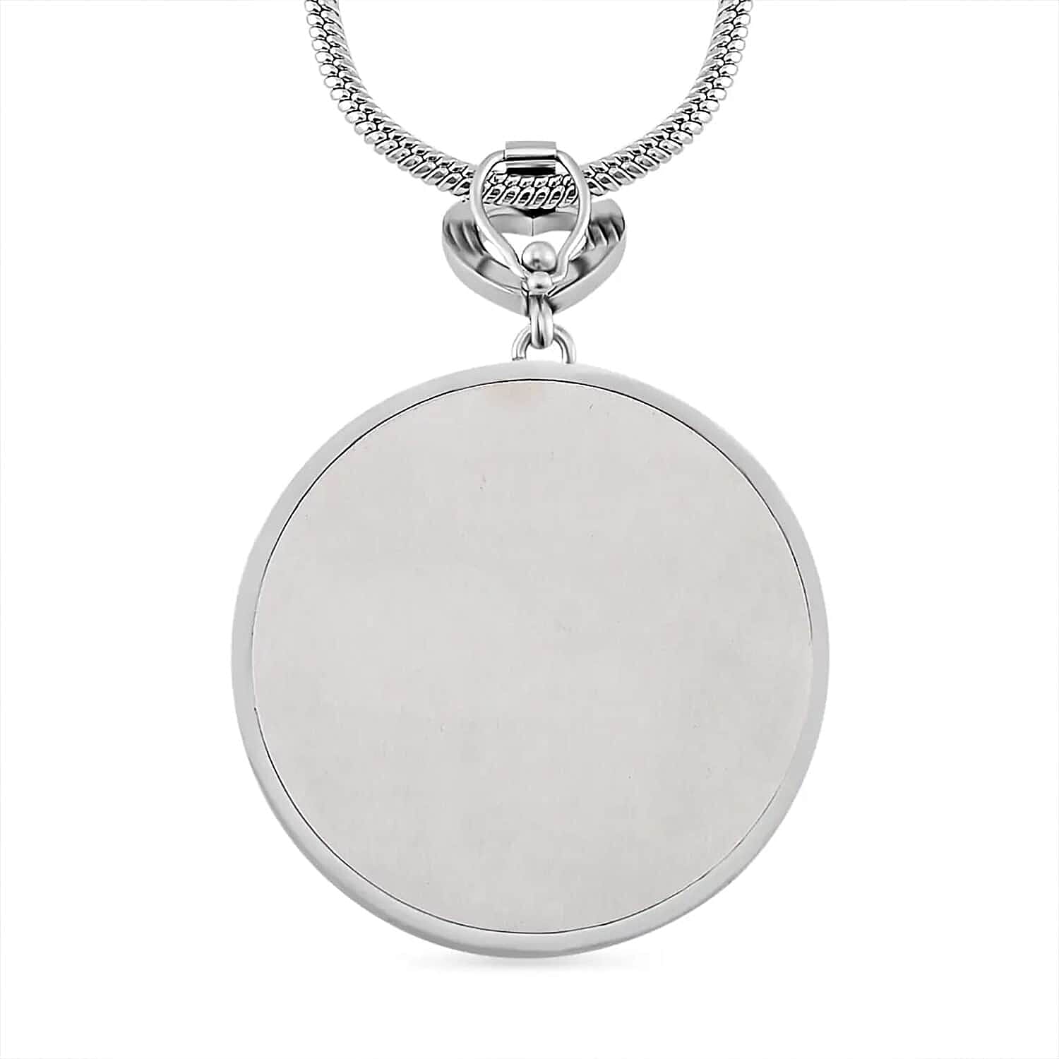 Set of 2 Multi Color Murano Style Pendant Necklace (24 Inches) in Stainless Steel (Del. In 10-12 Days)