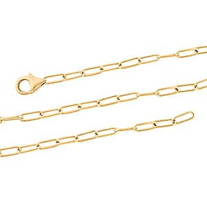 Luxoro 14K Yellow Gold Diamond Paper Clip Chain Necklace 18 Inches 0.95 ctw
