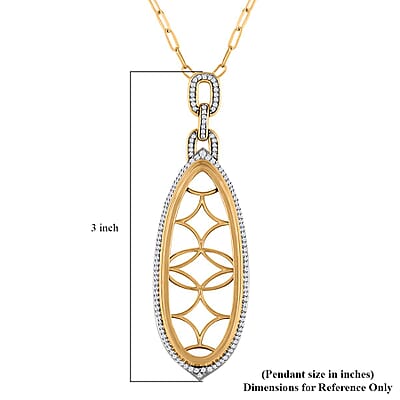Luxoro 14K Yellow Gold Diamond Paper Clip Chain Necklace 18 Inches 0.95 ctw
