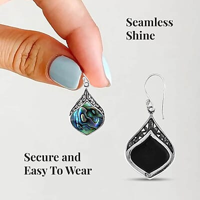 Set of 2 Abalone Shell Earrings in Sterling Silver