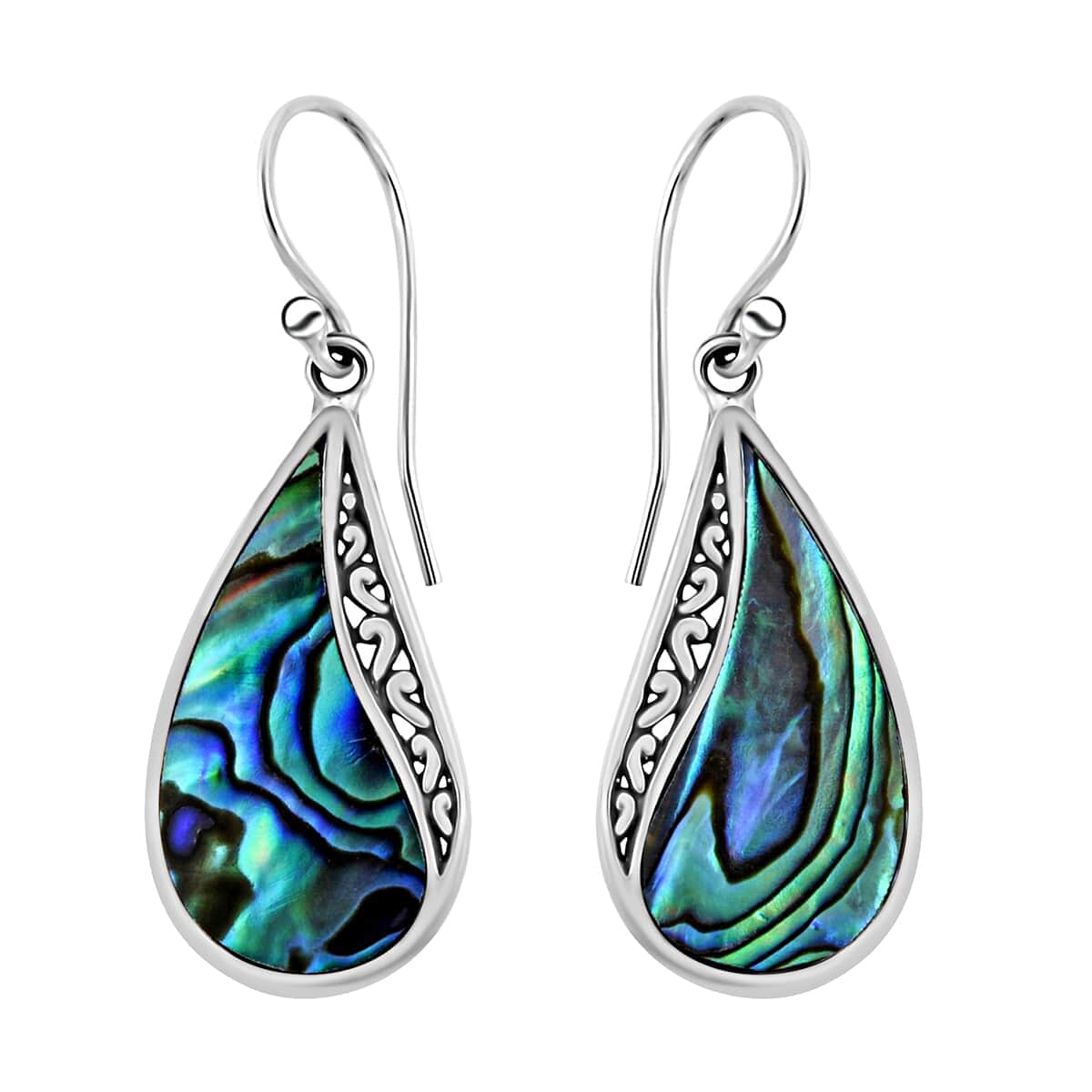 Set of 3 Abalone Shell Earrings in Sterling Silver image number 4