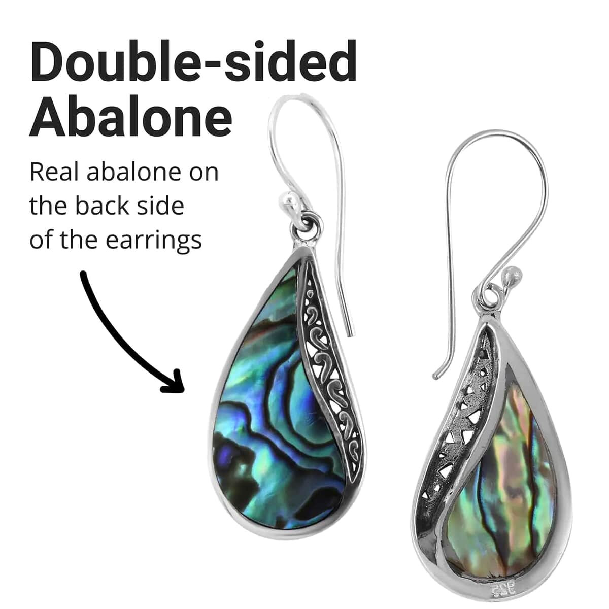 Set of 3 Abalone Shell Earrings in Sterling Silver image number 5