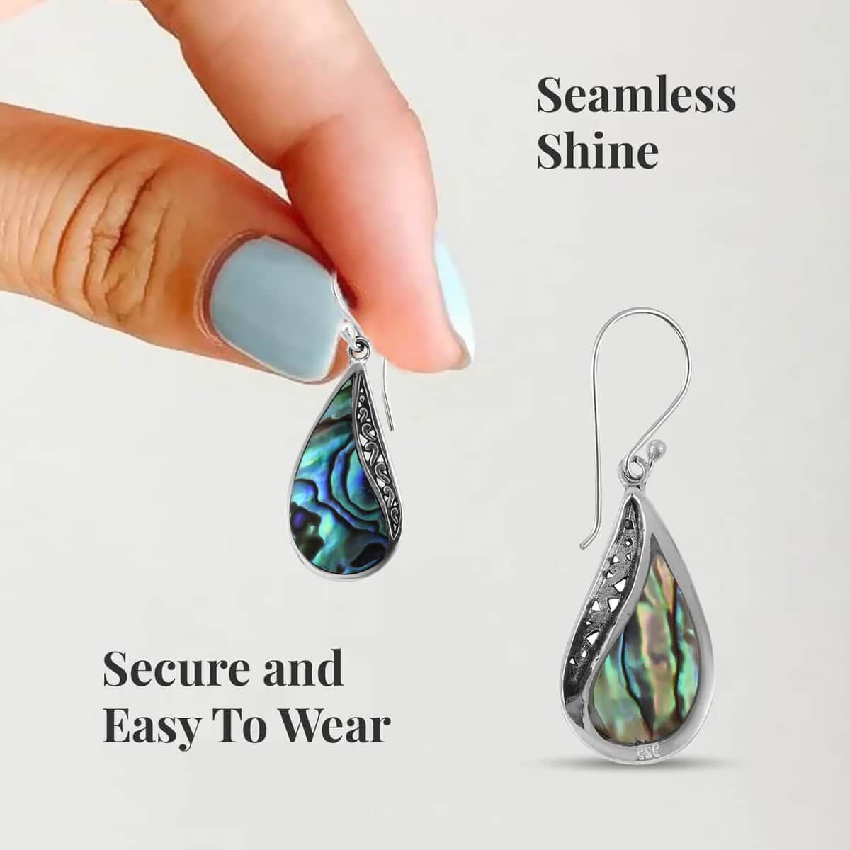 Set of 3 Abalone Shell Earrings in Sterling Silver image number 6