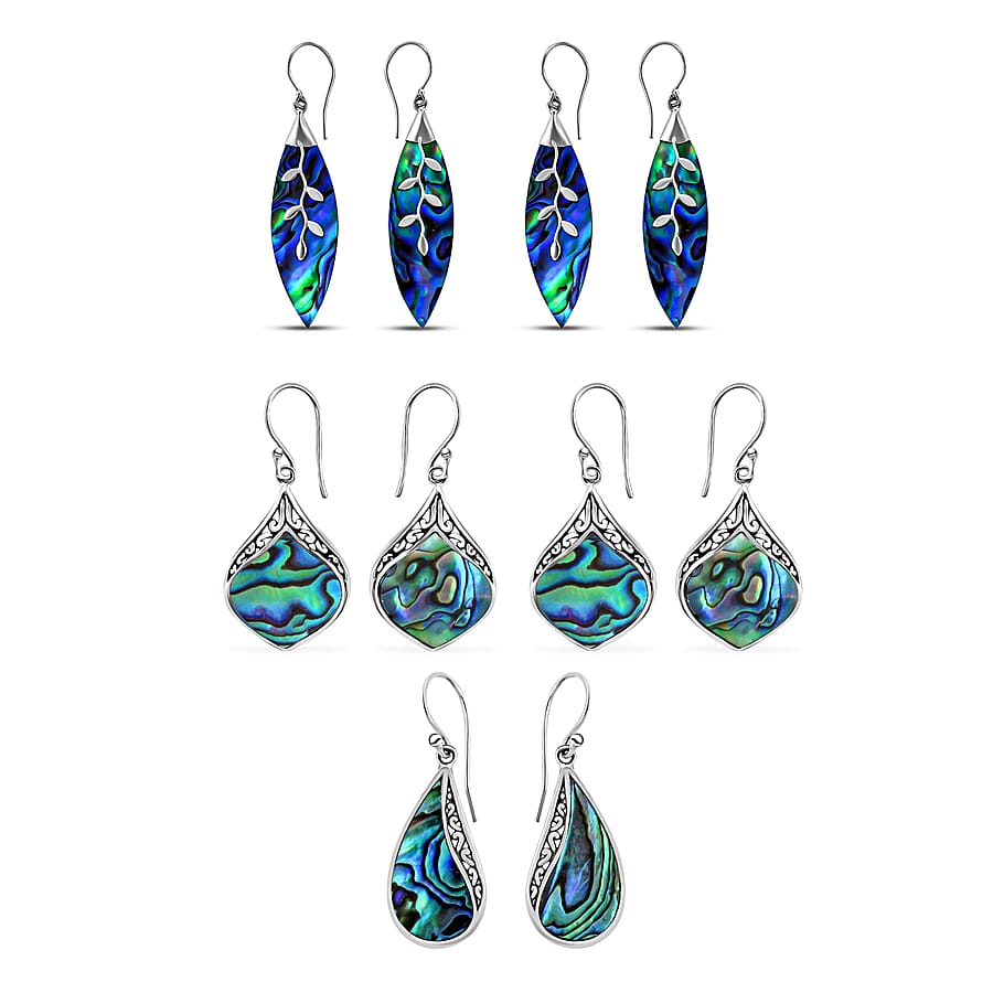 Set of 2 Abalone Shell Earrings in Sterling Silver