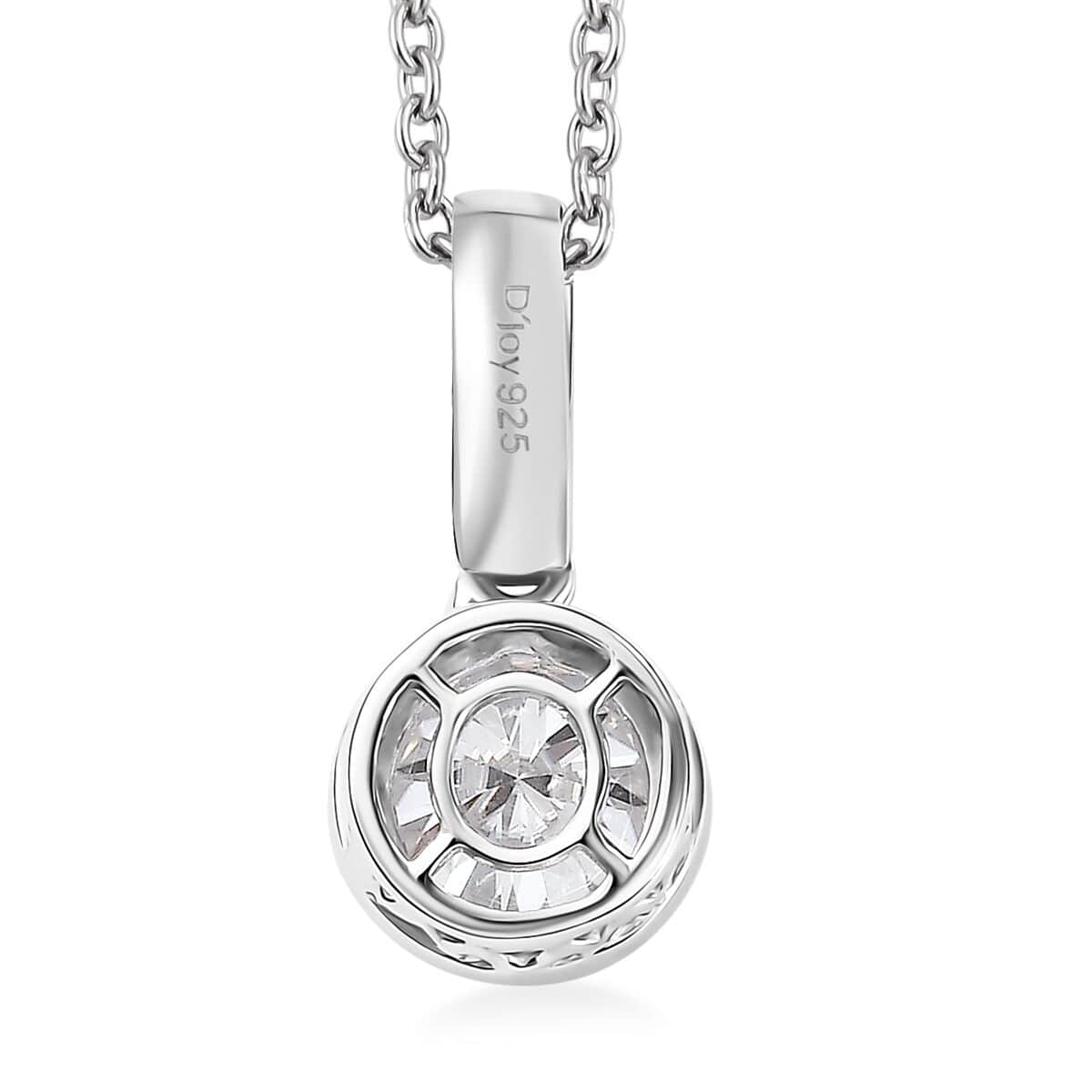 Moissanite 1.30 ctw Pendant in Rhodium Over Sterling Silver with Stainless Steel Necklace 20 Inches image number 4