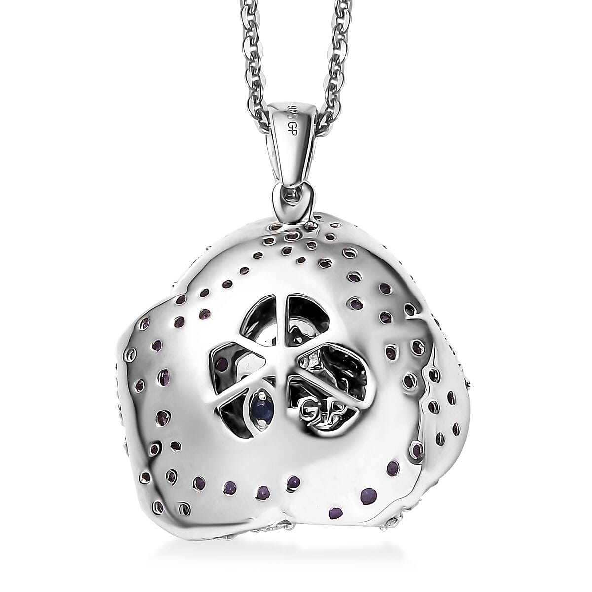 GP Italian Garden Collection African Amethyst and White Zircon 2.70 ctw Pendant Necklace in Rhodium Over Sterling Silver 20 Inches