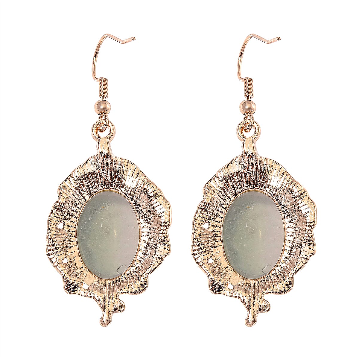 Fluorite 330.00 ctw and Green Austrian Crystal Earrings and Necklace 20-22 Inches in Goldtone image number 5
