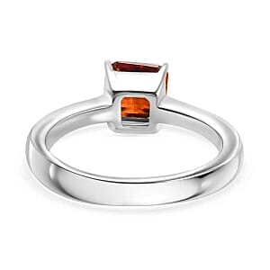 Simulated Red Diamond Ring (Size 11.5), 3.40 ctw Earrings and Pendant Necklace (20 Inches) in Stainless Steel