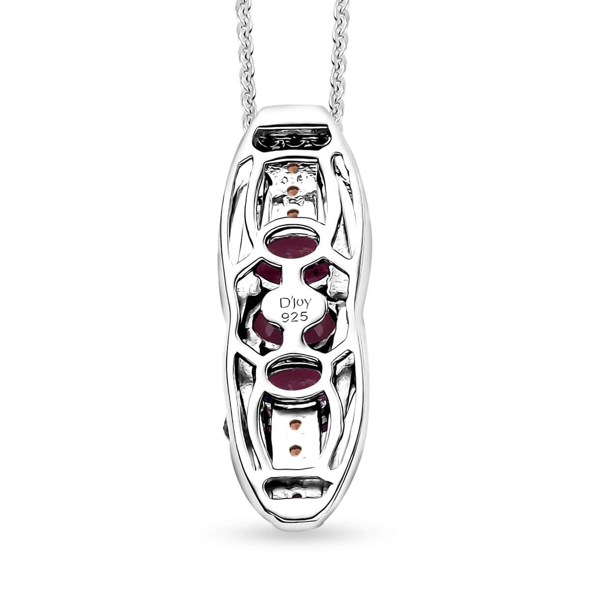 Niassa Ruby (FF), Red Sapphire Pendant Necklace (20 Inches) in Rhodium Over Sterling Silver 0.90 ctw image number 4