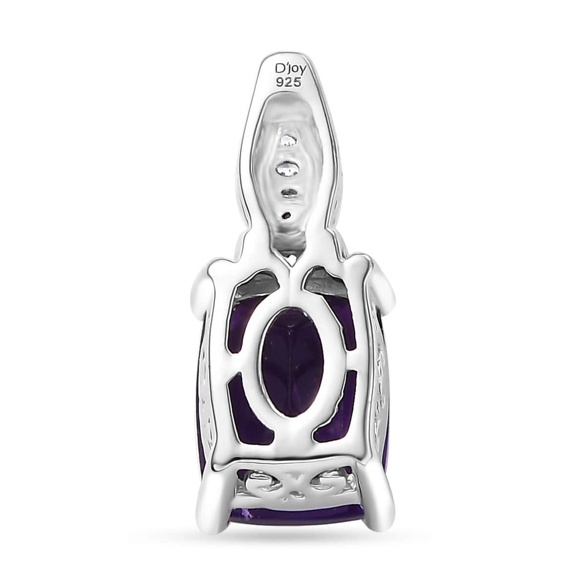 African Amethyst and White Zircon 4.80 ctw Ring (Size 5.0) and Pendant in Rhodium Over Sterling Silver image number 8