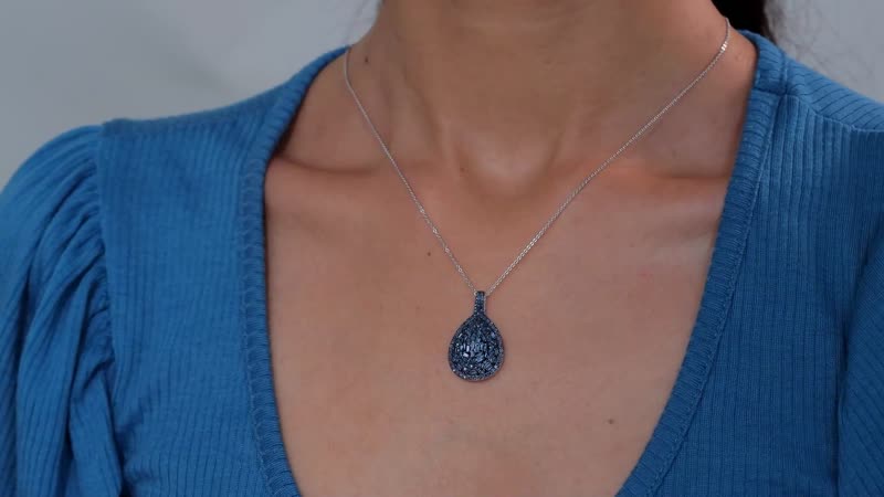 White Diamond 1.00 ctw Pendant Necklace in Rhodium Over Sterling Silver 20 Inches