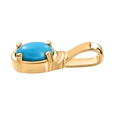 Sleeping Beauty Turquoise 2.94 ctw Set Ring (Size 10) and Earrings and Pendant Necklace (20 Inches) in Vermeil YG Over Sterling Silver