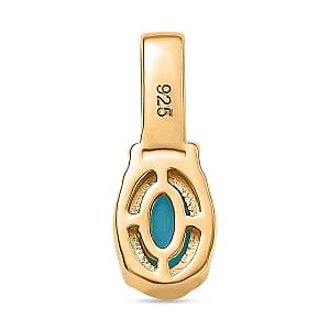 Sleeping Beauty Turquoise 2.94 ctw Set Ring (Size 10) and Earrings and Pendant Necklace (20 Inches) in Vermeil YG Over Sterling Silver