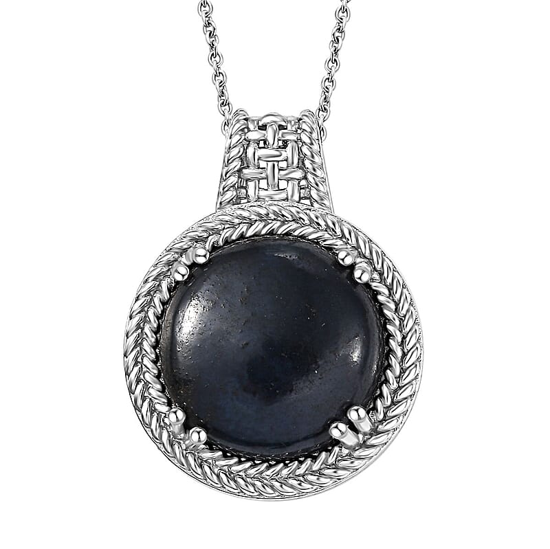 Karis Vivianite 8.25 ctw Pendant in Platinum Bond with Stainless Steel Necklace 20 Inches